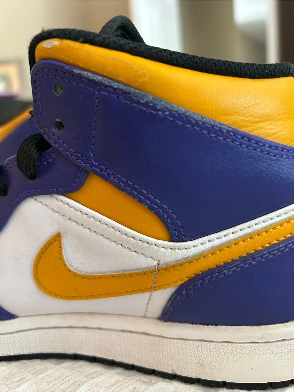 AIR JORDAN NIKE Big Kid/Mens High-Top Basketball Sneakers in Purple, Yellow